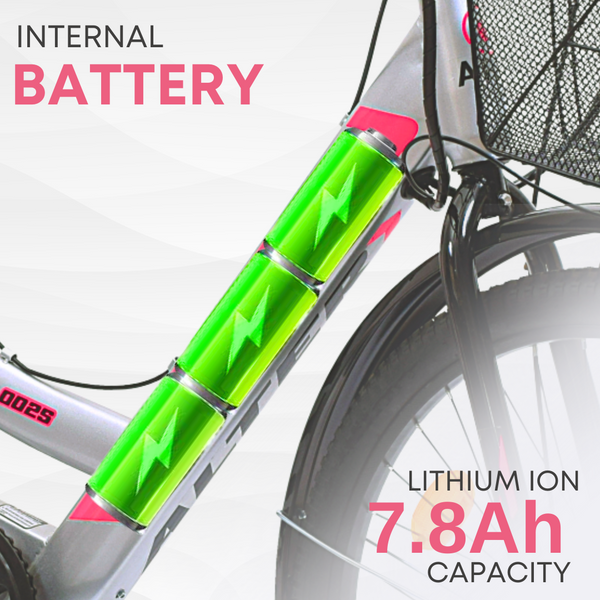 Alter 26" 002S-FLY Model Electric Cycle with 36V 250W BLDC HUB Motor | 95% PREASSEMBLED with Charger (PINK, 7.8AH) Alter Bikes