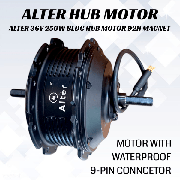 ALTER (002S) 36V 250W CYCLE HUB MOTOR KIT (SINGLE SPEED) - Alter Bikes