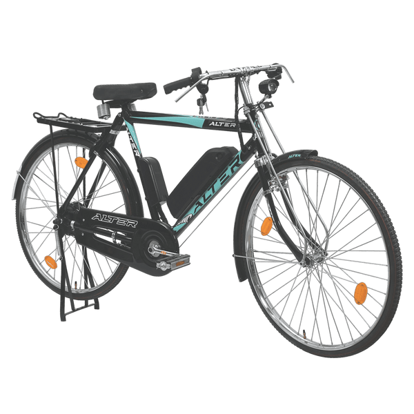 ALTER 26" 002S CLASSIC MODEL ELECTRIC CYCLE | BLDC HUB |RALEIGH TYPE | VOLTAGE THROTTLE | 95% PRE - ASSEMBLED WITH CHARGER (AQUA BLUE, 15.6AH) - Alter Bikes