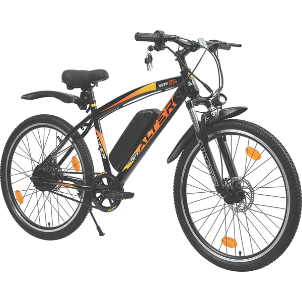 ALTER 26" (016PRO) ELECTRIC CYCLE | REMOVABLE BATTERY| INBUILT CONTROLLER |ALL WATERPROOF CONNECTOR | PAS 3 CONTROL MODE (ORANGE & YELLOW, 13AH) - Alter Bikes