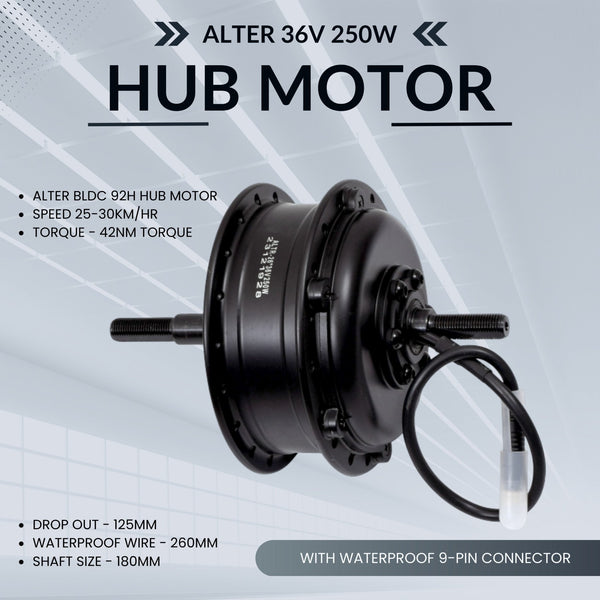 ALTER 36V 250W (001 PRO) CYCLE HUB MOTOR KIT (MULTI SPEED) – Alter Bikes