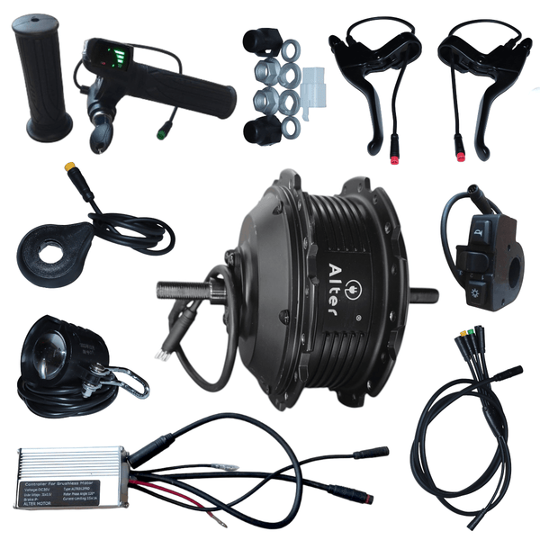 ALTER 36V 250W (013 PRO) CYCLE HUB MOTOR KIT | 12 MAGNETS PAS | ALL WATERPROOF CONNECTORS (SINGLE SPEED) - Alter Bikes