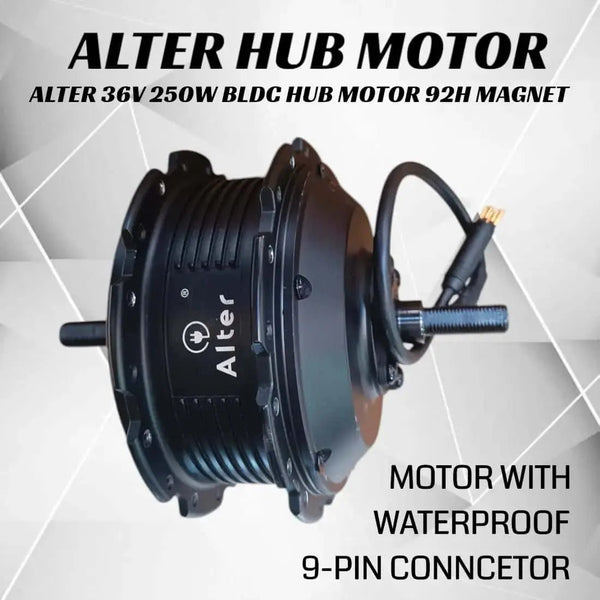 ALTER 36V 250W (014 - WP) CYCLE HUB MOTOR KIT(SINGLE SPEED) {ALL CONNECTORS ARE WATERPOOF} - Alter Bikes