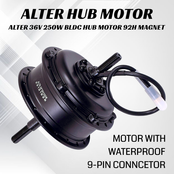 ALTER 36V 250W (001 PRO) CYCLE HUB MOTOR KIT (BLACK)(MULTI SPEED) Alter Bikes