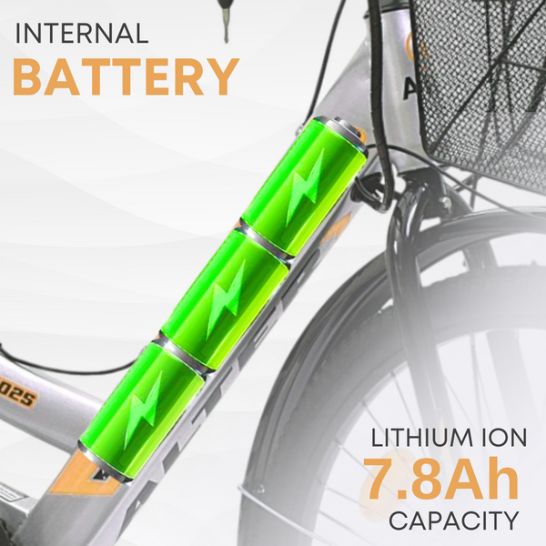 Alter 26" 002S-FLY Model Electric Cycle with 36V 250W BLDC HUB Motor | 95% PREASSEMBLED with Charger (GOLDEN, 7.8 AH) Alter Bikes