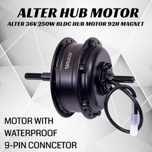 ALTER 36V 250W (014-WP) CYCLE HUB MOTOR KIT(MULTI SPEED) (BLACK) {ALL CONNECTORS ARE WATERPOOF} Alter Bikes
