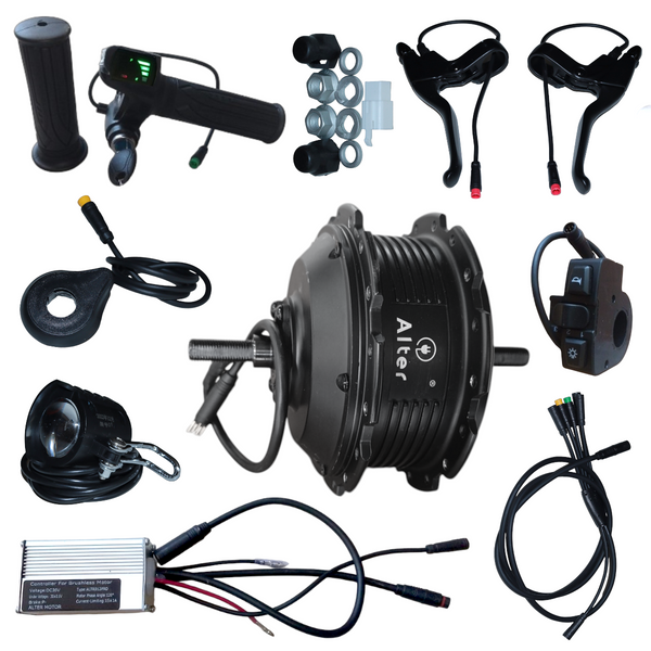 ALTER 36V 250W (013 PRO) CYCLE HUB MOTOR KIT | 12 MAGNETS PAS | ALL WATERPROOF CONNECTORS (SINGLE SPEED) Alter Bikes