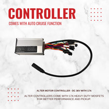 ALTER 36V 350W (036 PRO) CYCLE HUB MOTOR KIT, BLACK Alter Bikes