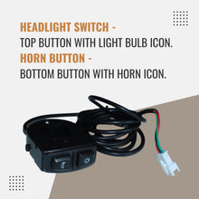 ALTER DK21-1S Headlight Horn Switch Set E-Bike Push Rocker Black Alter Bikes
