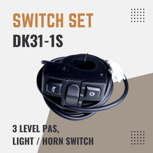 ALTER DK31-1S 3-Level PAS Light Horn Switch Set E-Bike Black ABS Alter Bikes
