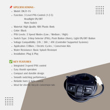 ALTER DK31-1S 3-Level PAS Light Horn Switch Set E-Bike Black ABS Alter Bikes