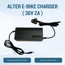 36V 2A (ROUND-PIN) Smart E-Bike Charger with Reverse Polarity Function & Auto cut off Function, Output Voltage / Current: 42V Alter Bikes