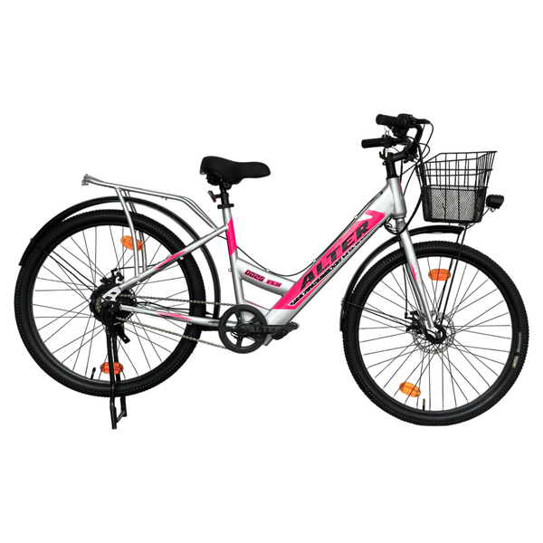 Alter 26" 002S-FLY Model Electric Cycle with 36V 250W BLDC HUB Motor | 95% PREASSEMBLED with Charger (NEON PINK, 5.2AH) Alter Bikes