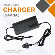24V 3A (ROUND - PIN) Smart E - Bike Charger with Reverse Polarity Function & Auto cut off Function, Output Voltage / Current: 29.4V - Alter Bikes