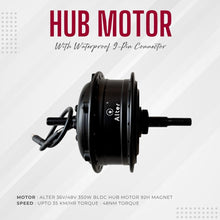ALTER 36V/48V 350W (037 PRO) CYCLE HUB MOTOR KIT , BLACK {KEYLESS START & MOTOR LOCK FUNCTION} Alter Bikes