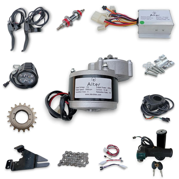 ALTER 24V 250W PMDC Motor KIT with Voltage Throttle | 6 Months WARRENTY ON Motor | Without Battery & Charger Alter Bikes