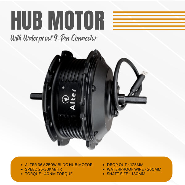 ALTER (002S) 36V 250W CYCLE HUB MOTOR KIT (SINGLE SPEED) Alter Bikes