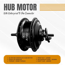 ALTER 36V 250W (002S) CYCLE HUB MOTOR KIT (SINGLE SPEED) Alter Bikes