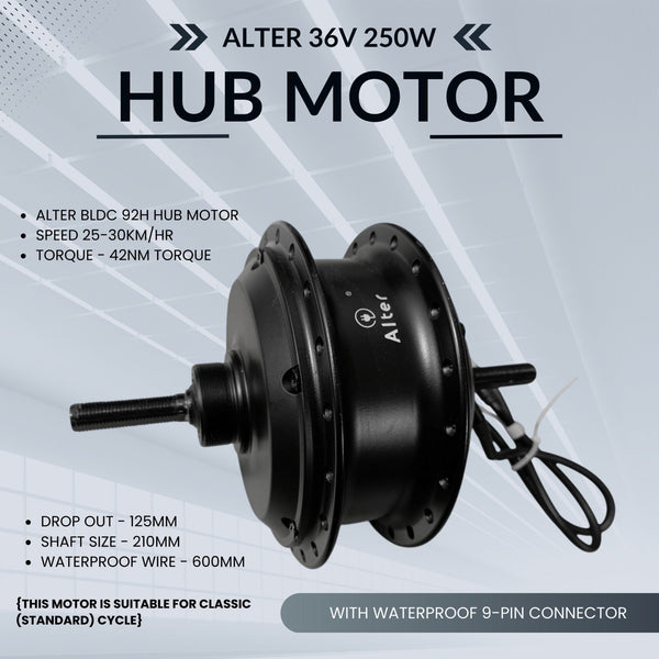 ALTER 001 PRO 40H (40 HOLES) 36V 250W CYCLE HUB MOTOR KIT - Alter Bikes