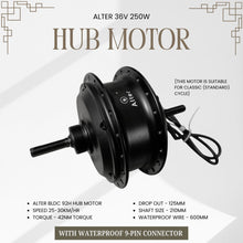 ALTER 003 PRO 40H (40 HOLES) 36V 250W CYCLE HUB MOTOR KIT - Alter Bikes
