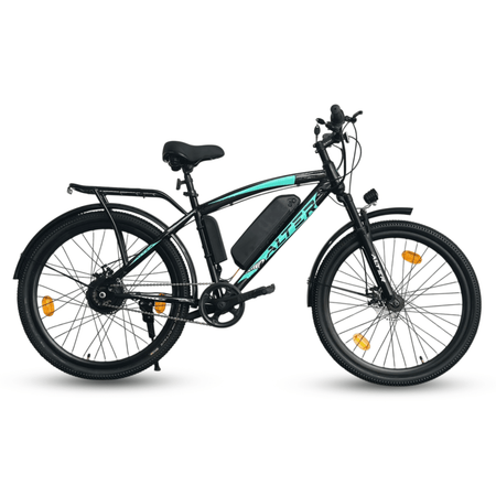 Alter 26" 002S PRO HL - IBC Model Electric Cycle with 36V 250W BLDC HUB Motor | BACK CARRIER | 95% PRE - Assembled with Charger (AQUA BLUE, 15.6AH) - Alter Bikes