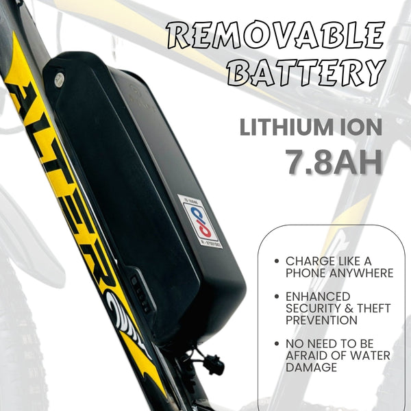 ALTER 26" 003PRO - I MODEL ELECTRIC CYCLE WITH R/L INDICATOR | REMOVABLE LI - ION BATTERY| PAS WITH 5 CONTROL MODE| 95% PRE ASSEMBLED WITH CHARGER - Alter Bikes