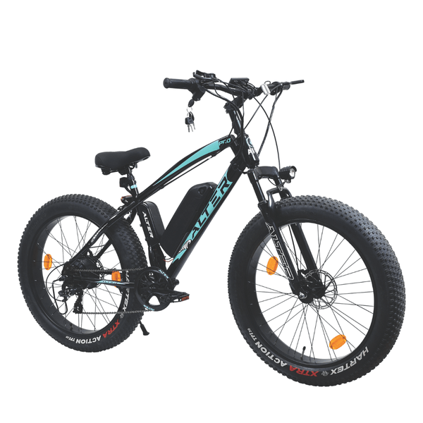 Alter 26" 005 PRO Model Electric Cycle with 36V 500W BLDC HUB Motor | LI - ION REMOVABLEBATTERY | SUITABLE FOR HILLY AREAS | 95% PREASSEMBLED with Charger (AQUA BLUE, 13 AH) - Alter Bikes