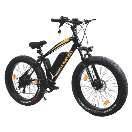 Alter 26" 005 PRO Model Electric Cycle with 36V 500W BLDC HUB Motor | LI - ION REMOVABLEBATTERY | SUITABLE FOR HILLY AREAS | 95% PREASSEMBLED with Charger (GOLDEN, 13 AH) - Alter Bikes