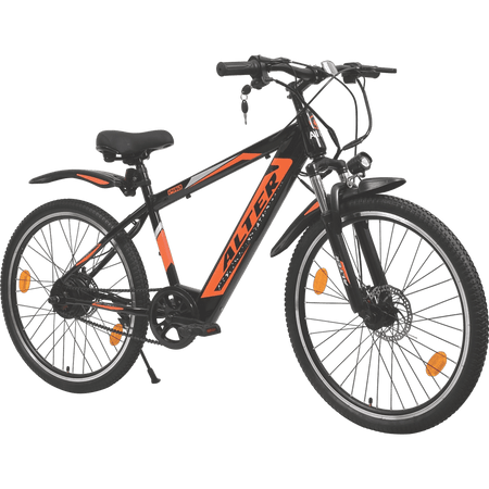 ALTER 26" 013 PRO MODEL ELECTRIC CYCLE | PAS WITH 3 CONTROL MODES | WATERPROOF WIRING | 95% PRE ASSEMBLED WITH CHARGER (BLAZE ORANGE, 10.4AH) - Alter Bikes