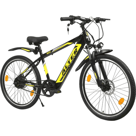 ALTER 26" 013 PRO MODEL ELECTRIC CYCLE | PAS WITH 3 CONTROL MODES | WATERPROOF WIRING | 95% PRE ASSEMBLED WITH CHARGER (YELLOW, 10.4AH) - Alter Bikes