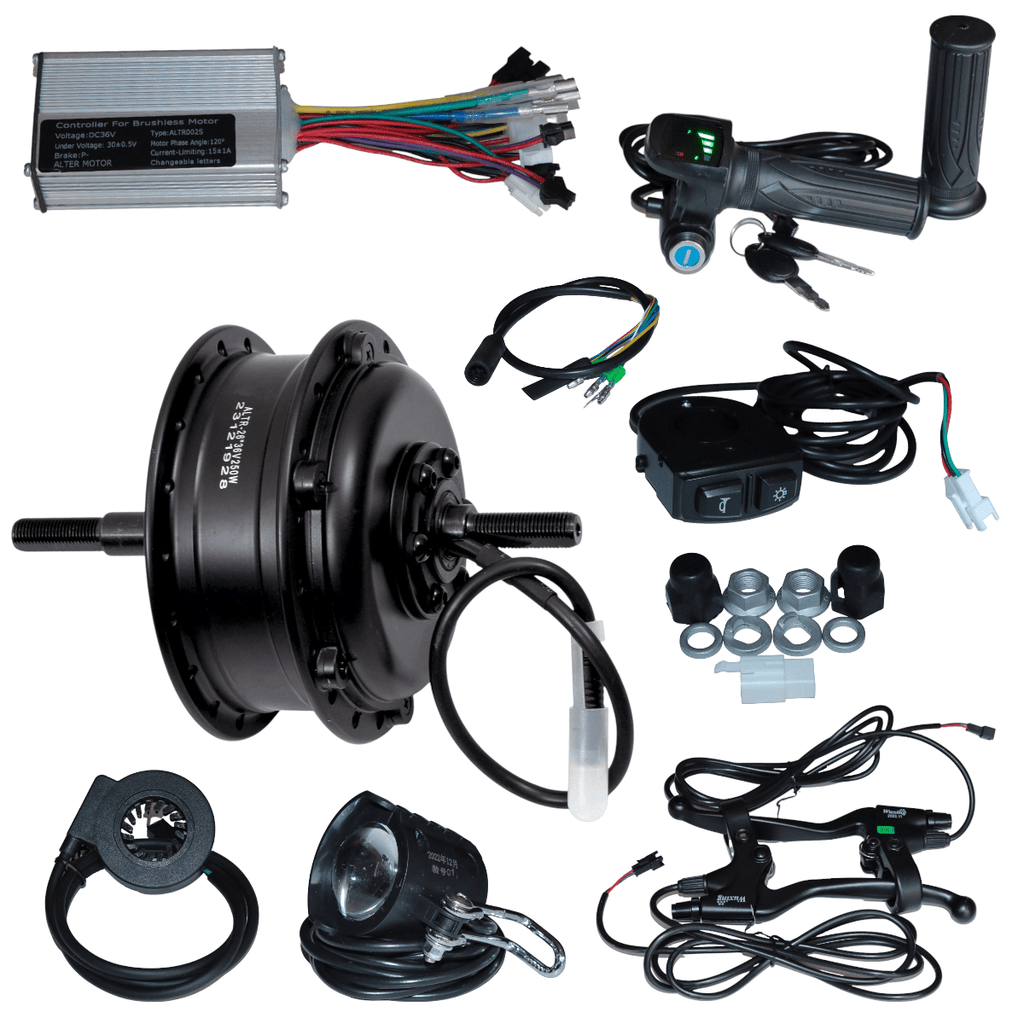 36v 250w hub motor electric bicycle conversion kit Front Wheel Bike With Battery eSoulbike Thumb Throttle 7 Cycle Hub Geekay 36v 250w
