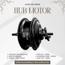 ALTER 36V 250W (003 PRO) CYCLE HUB MOTOR KIT (SINGLE SPEED) - Alter Bikes