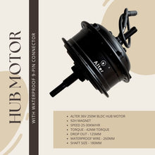 ALTER 36V 250W (014 PRO) CYCLE HUB MOTOR KIT(MULTI SPEED) {ALL CONNECTORS ARE WATERPOOF} - Alter Bikes