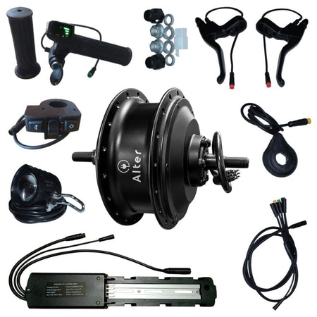 ALTER 36V 250W (016 PRO) CYCLE HUB MOTOR KIT | 3 LEVEL PAS | ALL WATERPROOF CONNECTORS (SINGLE SPEED) - Alter Bikes