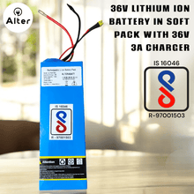 ALTERABATT 36V 15.6AH LITHIUM ION SOFT PACK {NON REMOVABLE} BATTERY {BIS CERTIFIED} - Alter Bikes