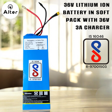 ALTERABATT 36V 10.4AH LITHIUM ION SOFT PACK {NON REMOVABLE} BATTERY {BIS CERTIFIED} Alter Bikes