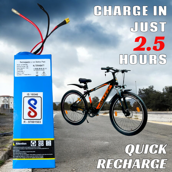 ALTERABATT 36V 7.8AH LITHIUM ION SOFT PACK {NON REMOVABLE} BATTERY {BIS CERTIFIED} Alter Bikes